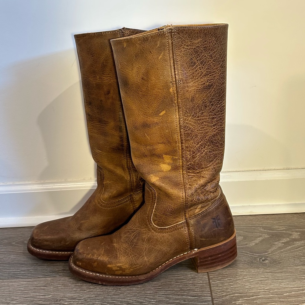SOLD—Frye Campus Boots in cool dusty brown
